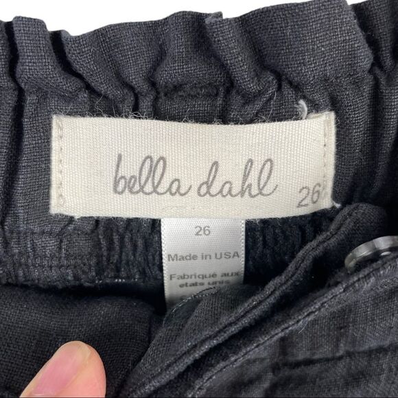 BELLA Dahl Wide Leg Black Linen Pants Size 26 - Picture 8 of 11